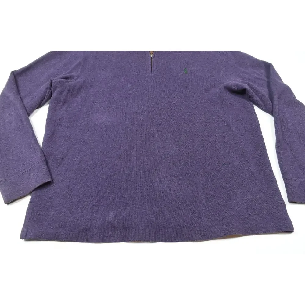 Polo Ralph Lauren 1/4 Zip Pullover Sweater Mens XL Purple Long Sleeve Cotton